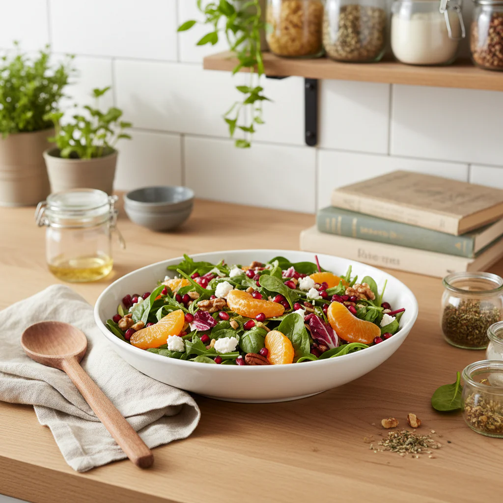 Winter Salat Rezept – Festlich lecker mit Orangen, Feta & Granatapfel