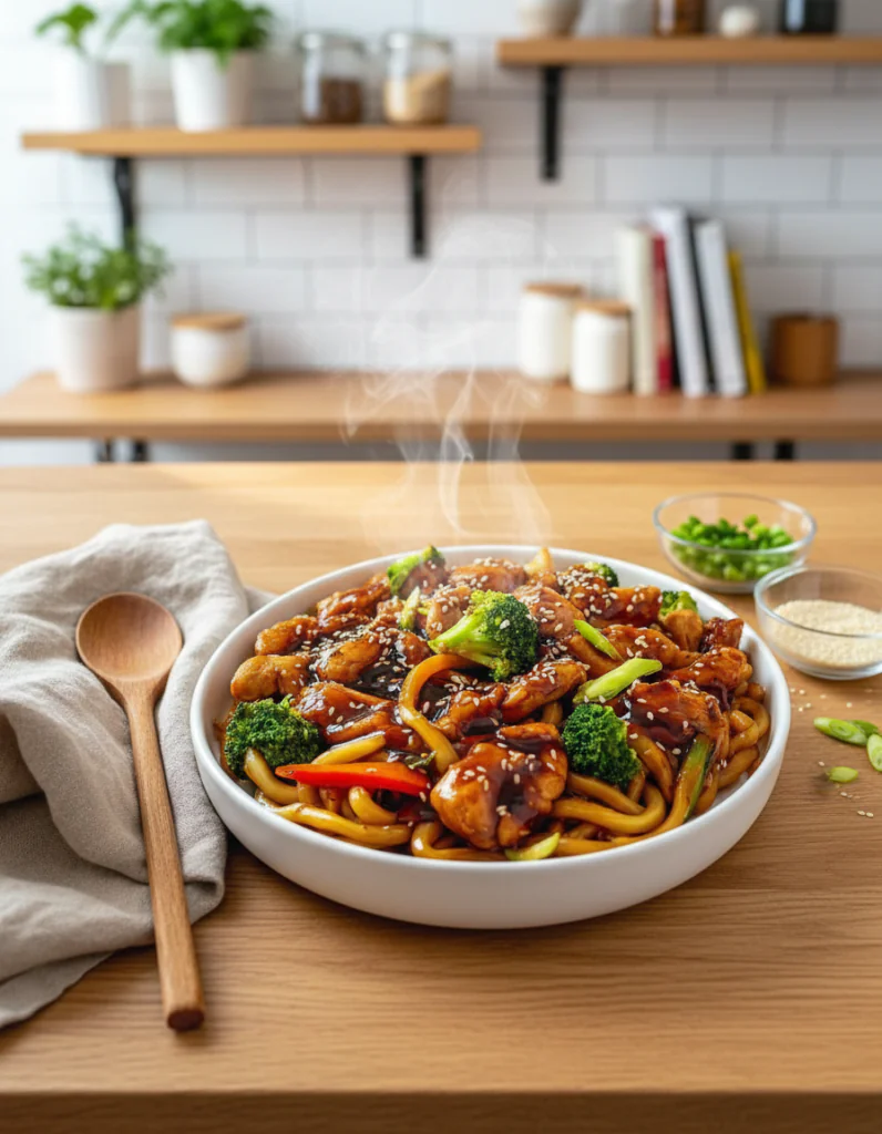 Hähnchen Teriyaki Nudeln