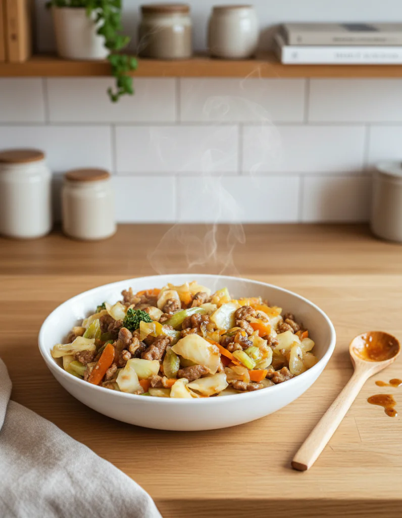 Würzige Chinakohl-Rinderhack-Pfanne