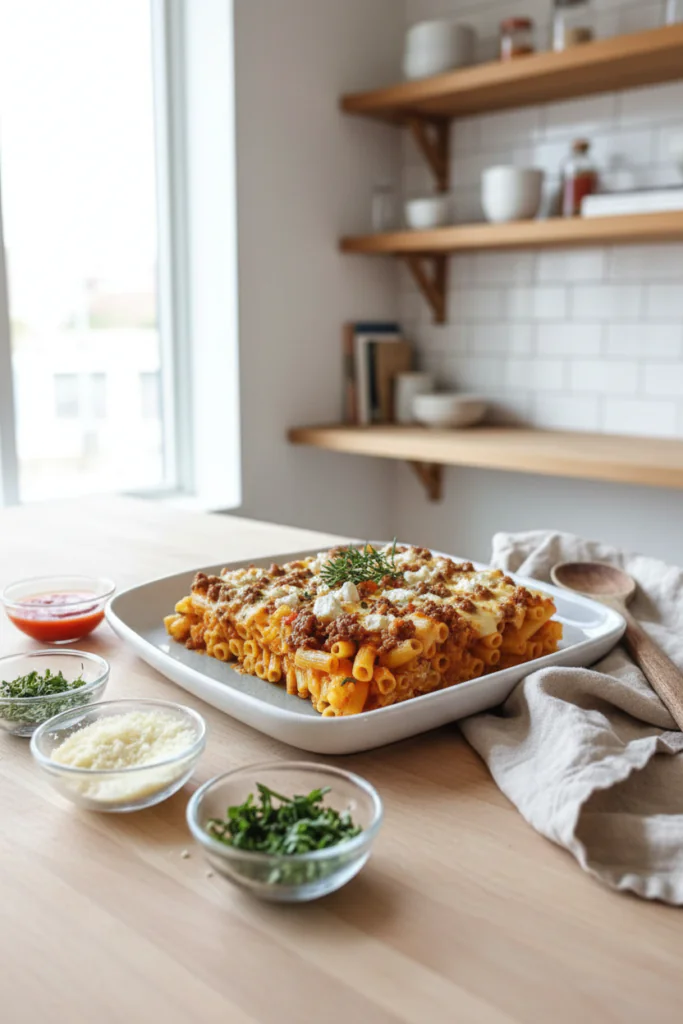 Griechischer Nudel Auflauf