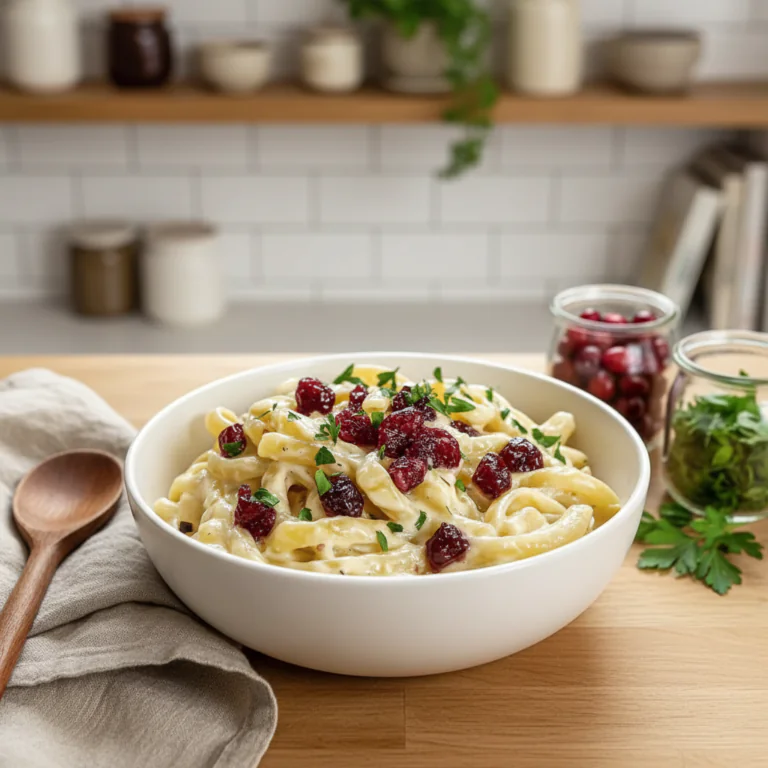 Brie Pasta mit Preiselbeeren Rezept – Cremig & Schnell 30 Min