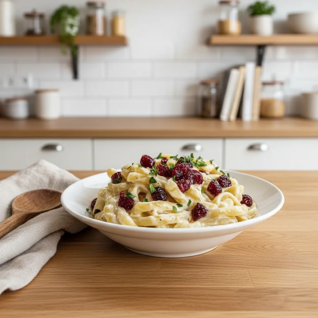 Brie Pasta mit Preiselbeeren Rezept – Cremig & Schnell 30 Min