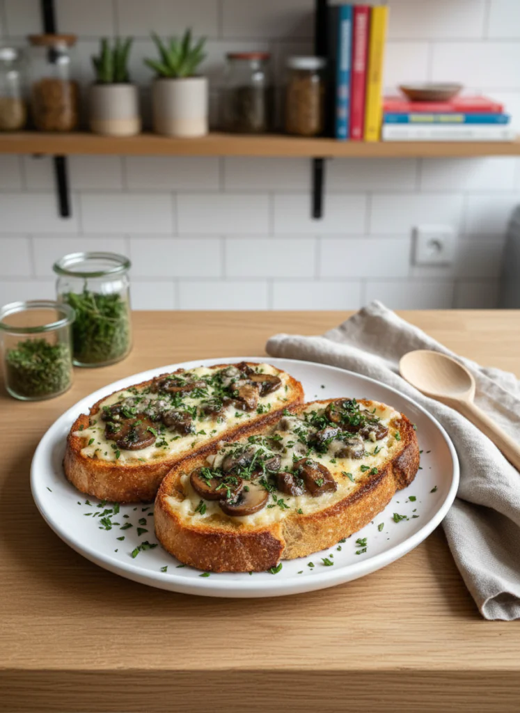 Käse Champignon Knoblauch Toast Rezept – Knusprig, Herzhaft & Schnell Gemacht