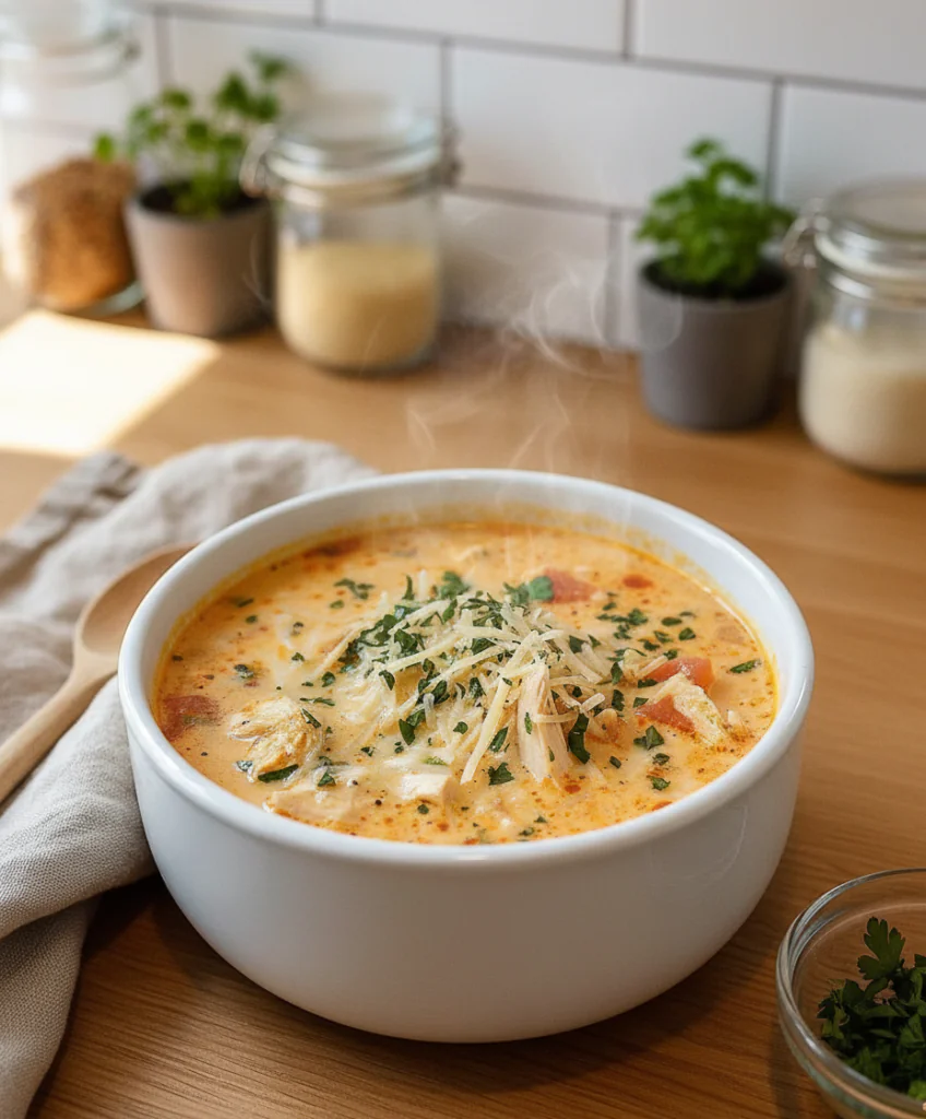 Cremige Hähnchen Parmesan Suppe Rezept – Einfach Slow Cooker 14 Cremige Hähnchen Parmesan Suppe Rezept – Einfach Slow Cooker