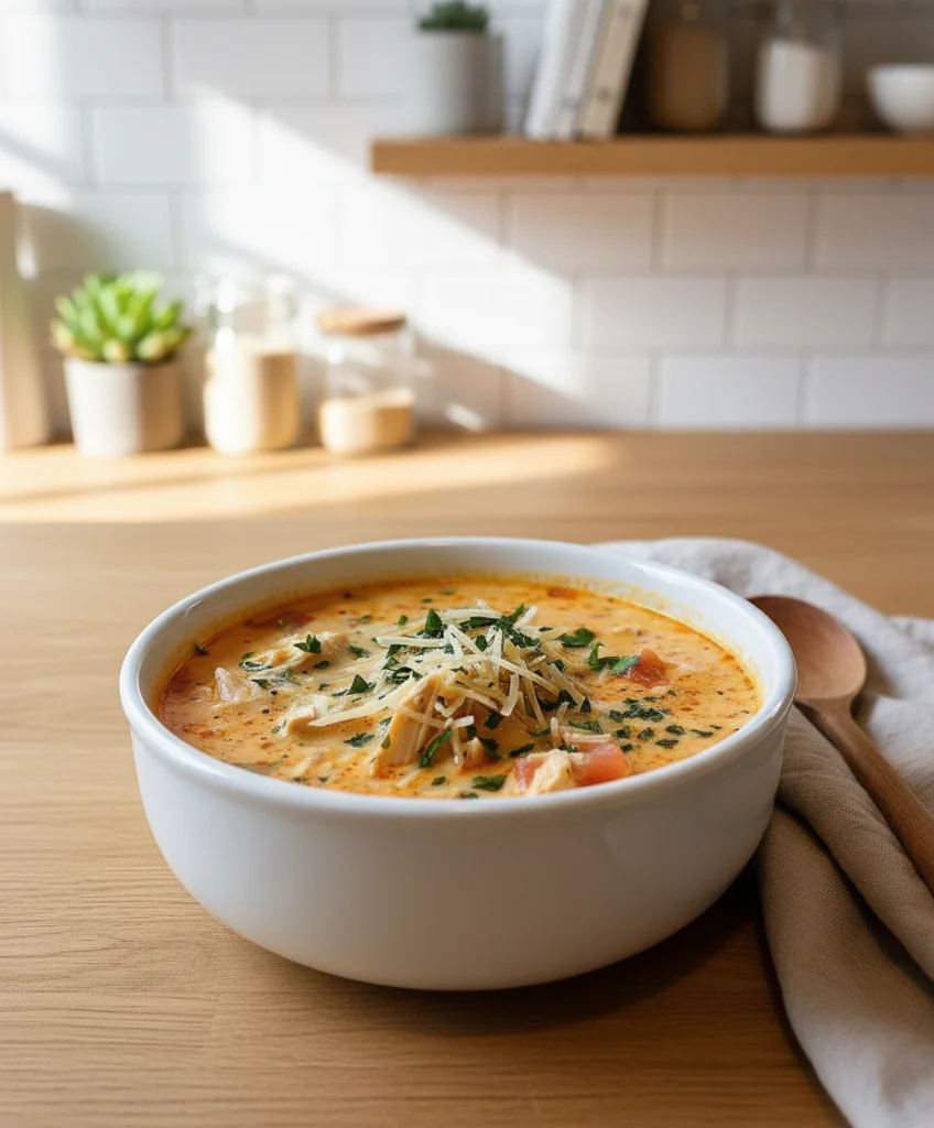 Cremige Hähnchen Parmesan Suppe Rezept – Einfach Slow Cooker 11 Cremige Hähnchen Parmesan Suppe Rezept – Einfach Slow Cooker