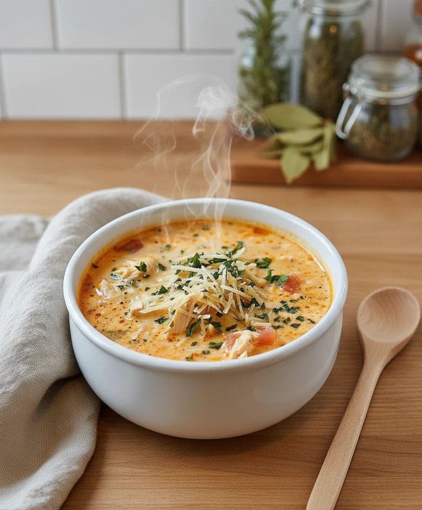 Cremige Slow Cooker Hähnchen Parmesan Suppe – Einfaches Rezept