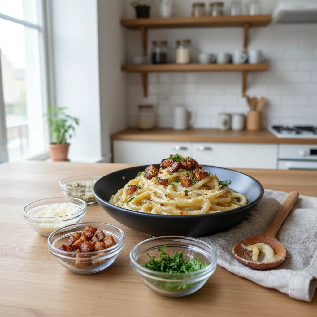 Geräucherte Tofu Carbonara Rezept – Vegan & Cremig in 30 Min