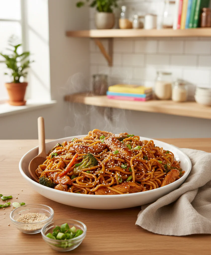 Hähnchen Teriyaki Nudeln Rezept – Schnell & Aromatisch 30 Min