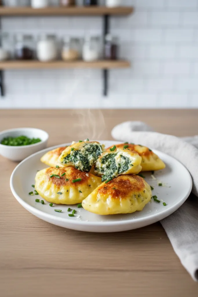 Kartoffeltaschen mit Frischkäse-Spinatfüllung – Einfach Lecker Rezept