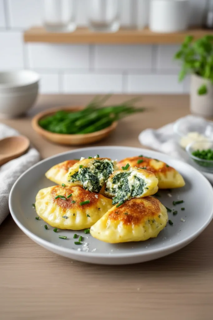 Kartoffeltaschen mit Frischkäse-Spinatfüllung – Einfach Lecker Rezept