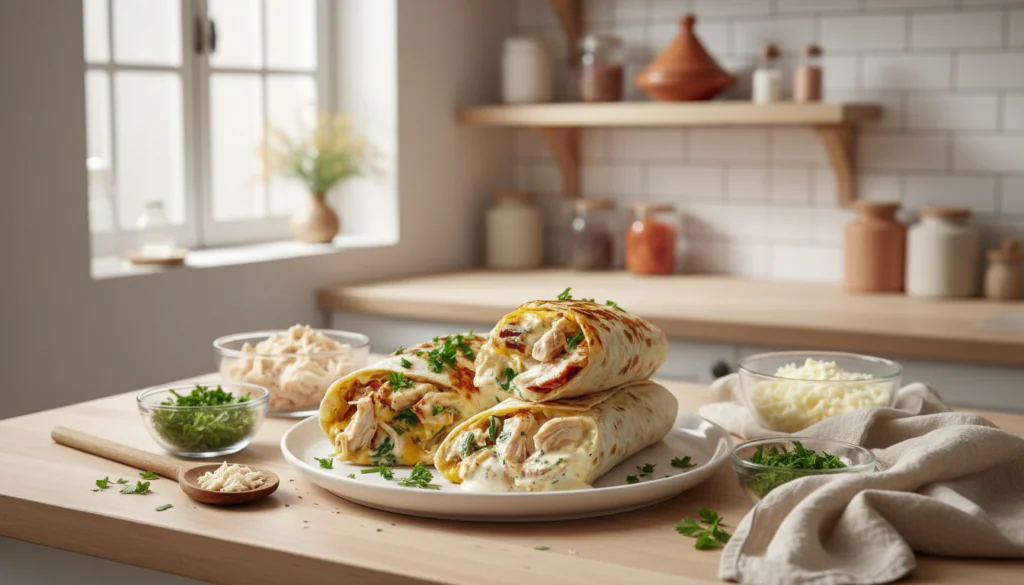 Käse-Knoblauch-Hähnchen-Wraps Rezept – Einfach, Schnell & Unwiderstehlich Lecker