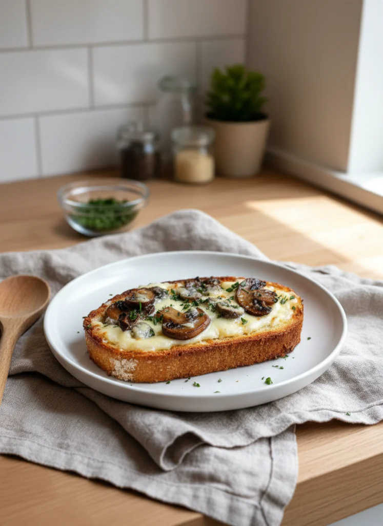 Knusprige Käse-Champignon-Knoblauch-Toasts – Schnelles Rezept