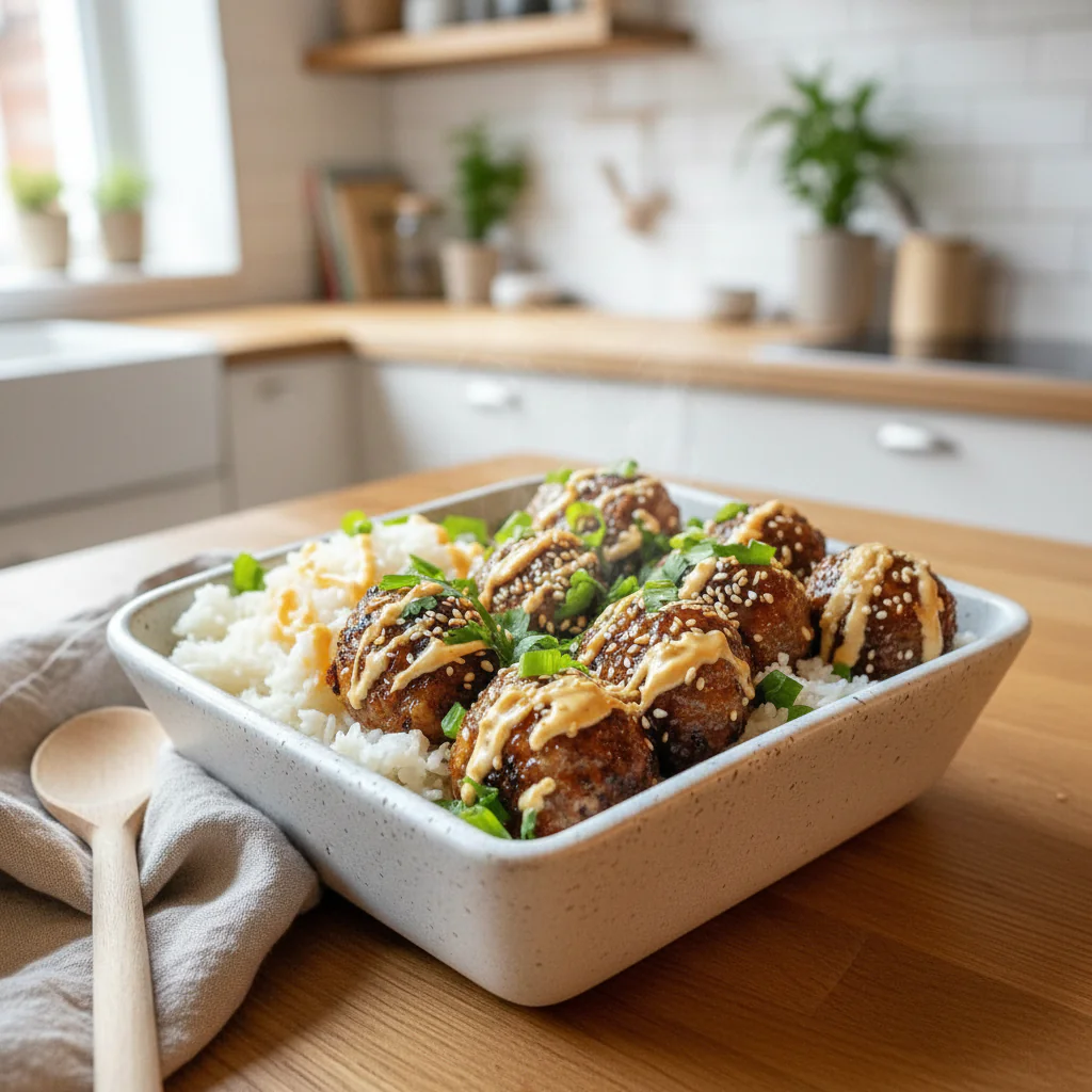 Korean BBQ Fleischbällchen mit scharfer Mayo – Einfach lecker Rezept