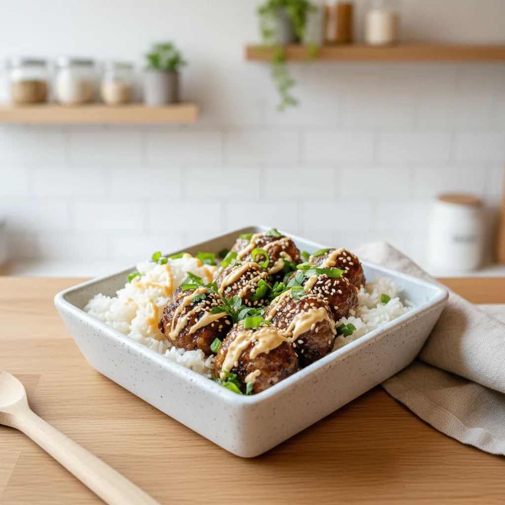 Korean BBQ Fleischbällchen mit scharfer Mayo – Einfach lecker Rezept