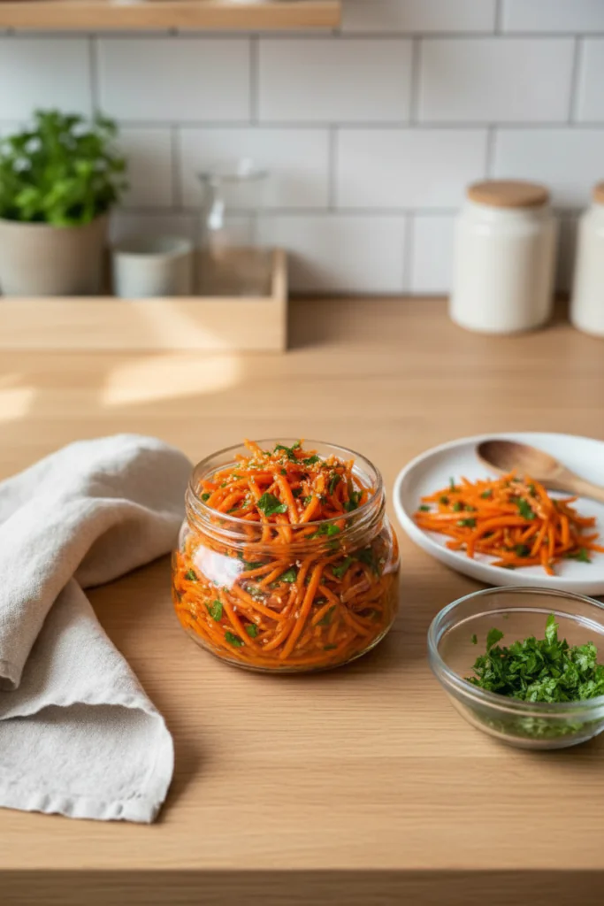 Koreanischer Karottensalat Rezept – Würzig, Pikant & Einfach Gemacht