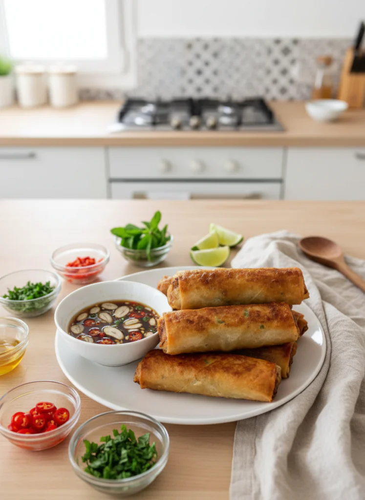 Reispapier Frühlingsrollen Rezept – Knusprig, Goldgelb & Einfach Selbstgemacht