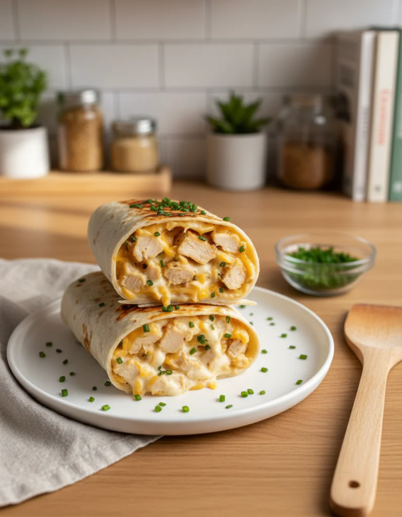 Schnelle Käse-Knoblauch-Hähnchen-Wraps Rezept – Knusprig in 25 Mi