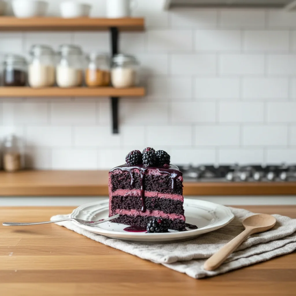 Schwarze Johannisbeere Samt Kuchen – Gothic Dessert einfach Rezept