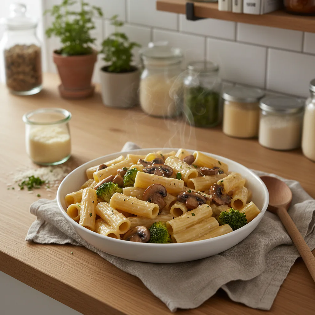 Vegane Pilz Brokkoli Pasta Rezept – Cremig & Gesund in 25 Min