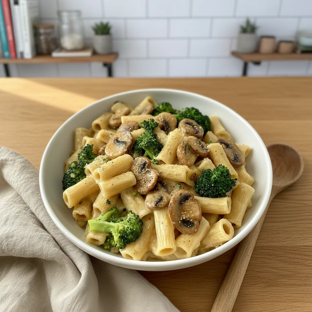 Vegane Pilz Brokkoli Pasta Rezept – Cremig & Gesund in 25 Min
