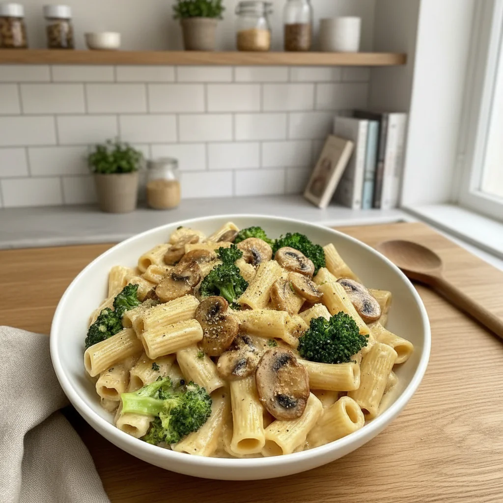 Pilz Brokkoli Pasta Vegan Rezept – Cremig & Gesund in 25 Min