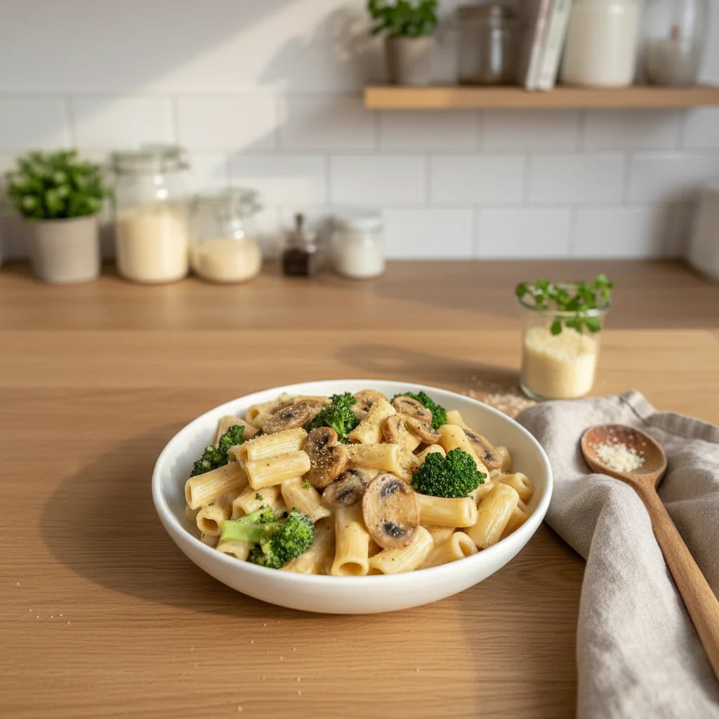 Pilz Brokkoli Pasta Vegan