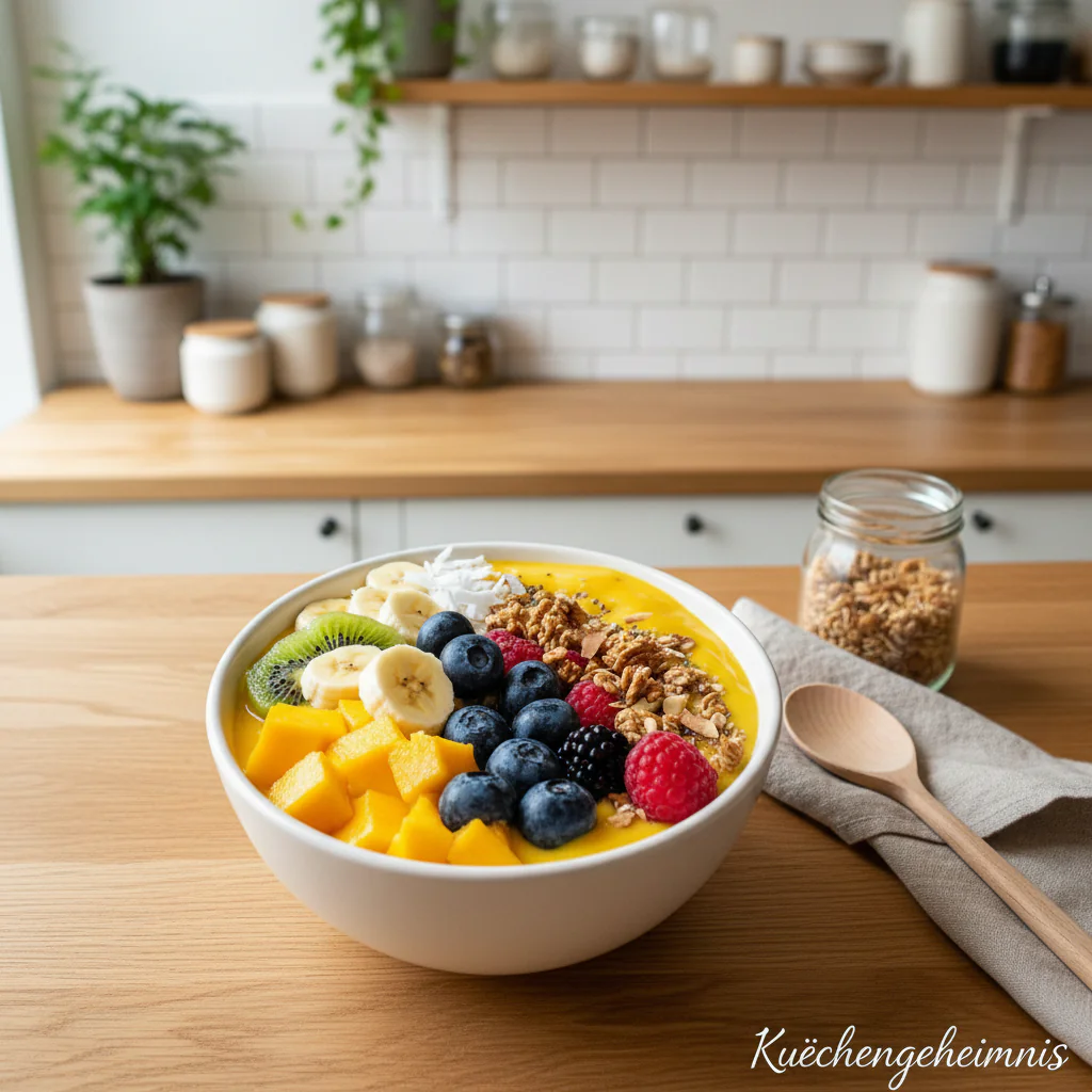 Bananen-Mango-Smoothie-Bowl gesunde rezept