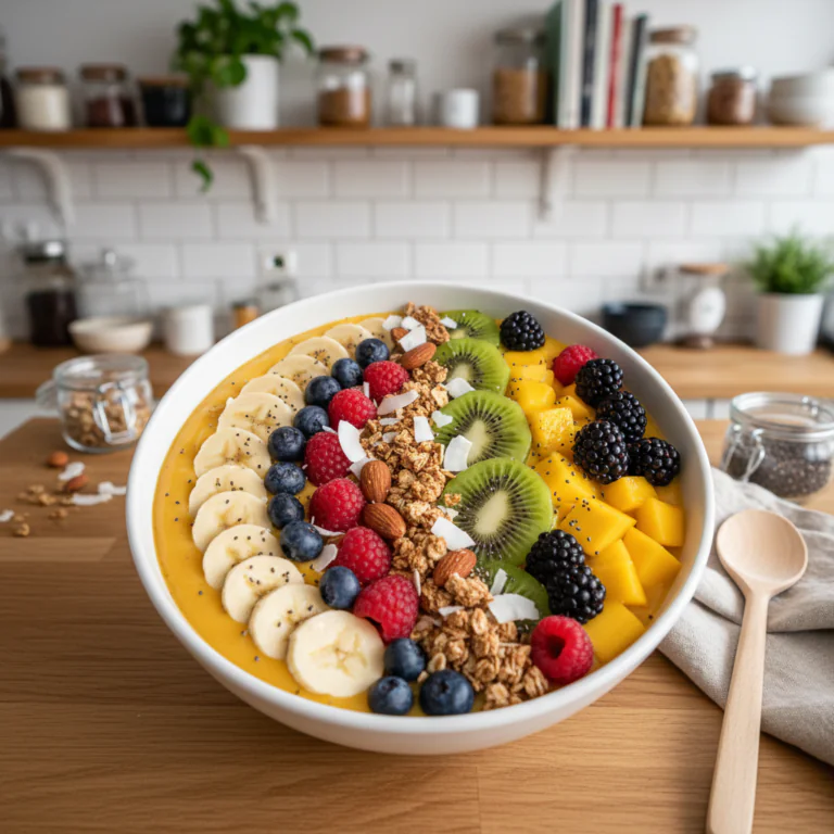 Bananen-Mango-Smoothie-Bowl geunde rezepte ideen