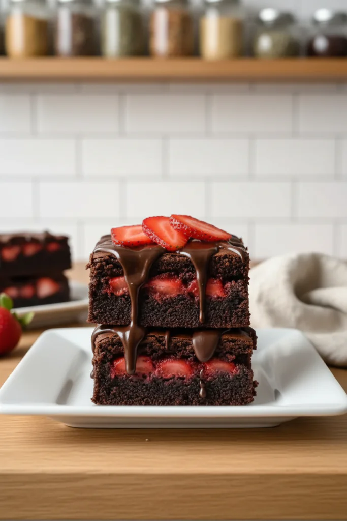 Schoko Erdbeer Brownies schnell