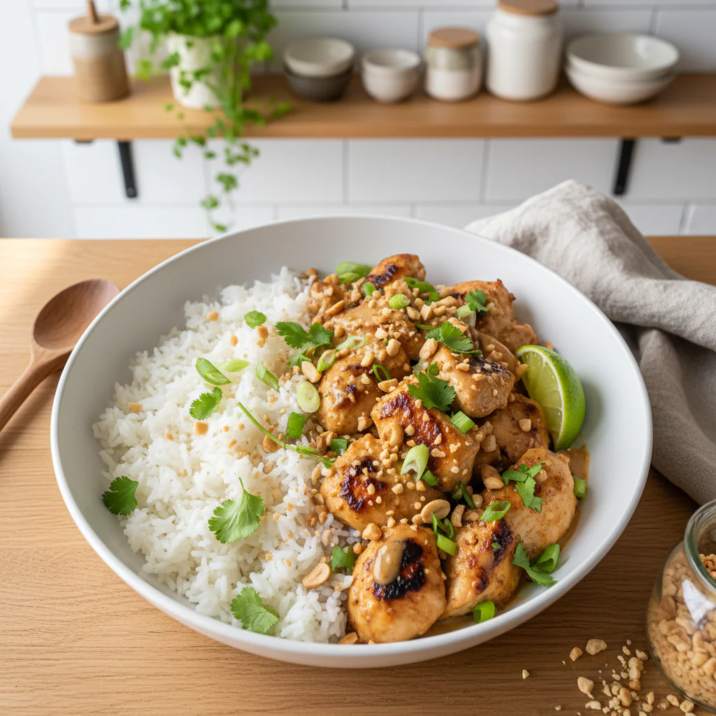 Thailändisches Erdnuss Hähnchen