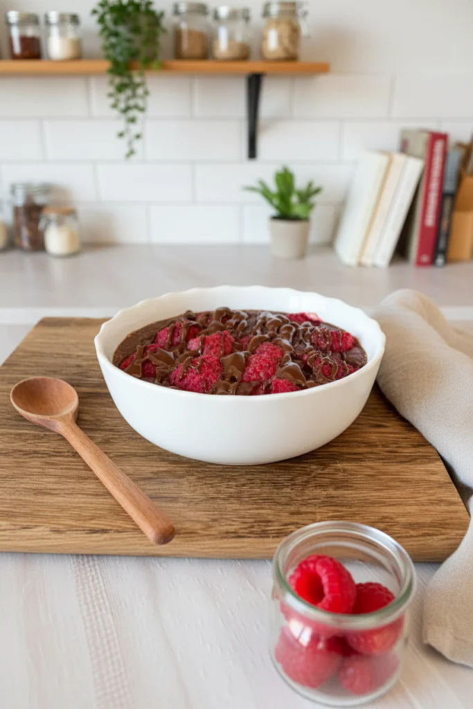Vegane Baked Oats mit Himbeeren einfach