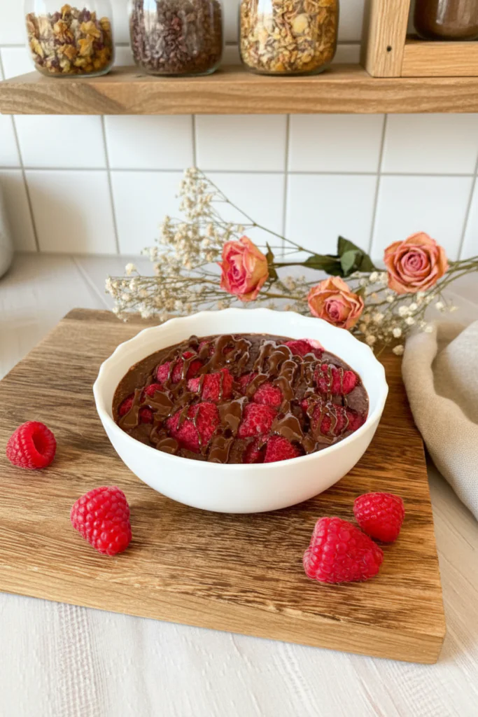Vegane Baked Oats mit Himbeeren rezept