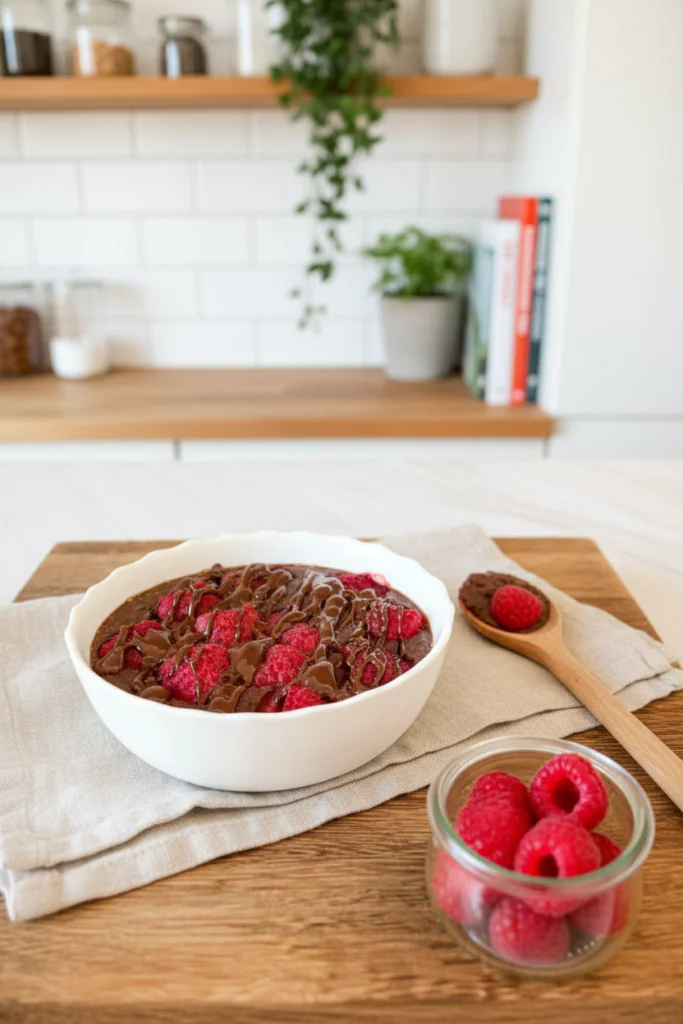 Vegane Baked Oats mit Himbeeren schnell rezept