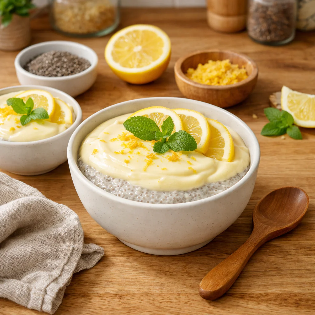 Zitronencreme Chia Pudding gesunde rezept